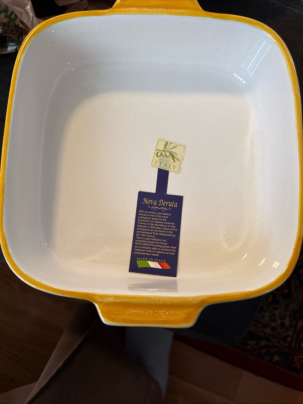 Yellow Ceramic Baking Dish - Made in Italy
